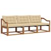 vidaXL Conjunto de sof&aacute;s de exterior 3 uds. Natural y Beige
