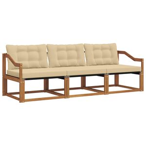 vidaXL Conjunto de sof&aacute;s de exterior 3 uds. Natural y Beige