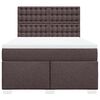 vidaXL Cama box spring con colch&oacute;n tela marr&oacute;n oscuro 160x200 cm
