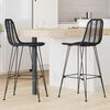 vidaXL Silla de Bar 2 pcs Negro 44,5 x 53 x 111 cm Ratan e Hierro