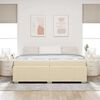 vidaXL Estructura de cama con colch&oacute;n Crema 200 x 200 cm tela