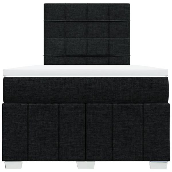 vidaXL Cama box spring con colch&oacute;n tela negro 120x200 cm