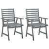 vidaXL Sillas de comedor jard&iacute;n 2 uds madera maciza acacia con cojines