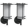 vidaXL Apliques de exterior 2 unidades acero inoxidable negro
