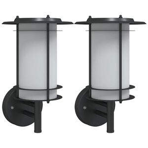 vidaXL Apliques de exterior 2 unidades acero inoxidable negro
