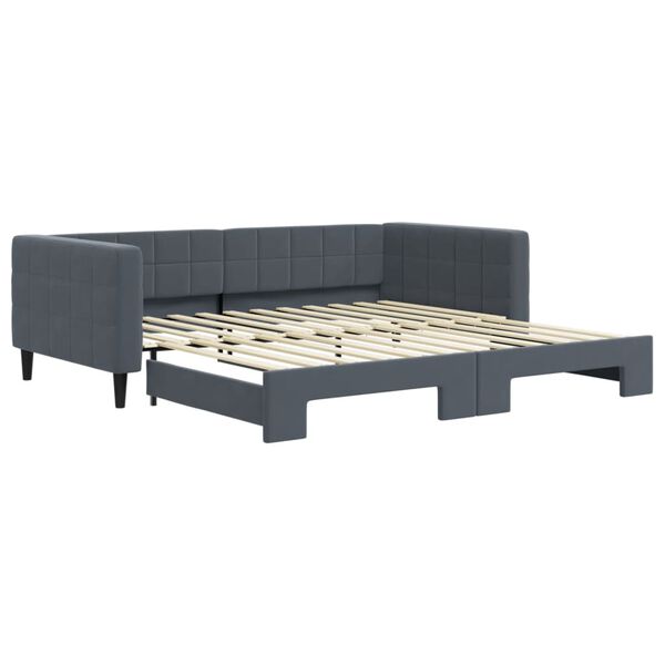 vidaXL Sof&aacute; cama nido terciopelo gris oscuro 100x200 cm