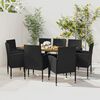 vidaXL Juego de comedor de jardín 9 piezas ratán sintético negro