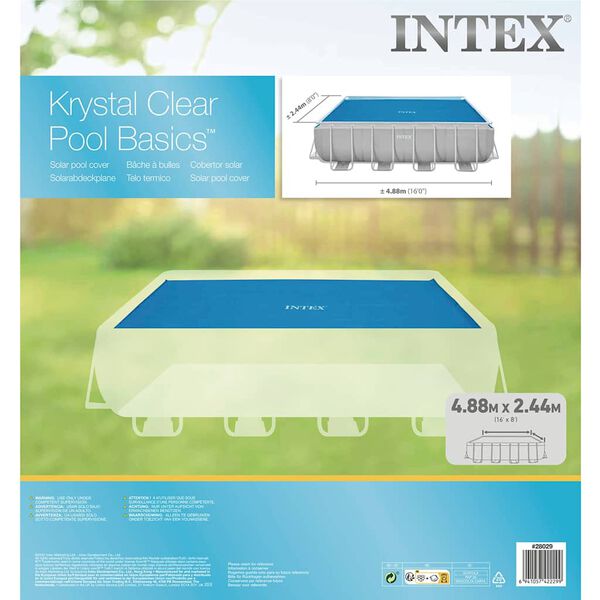 Intex Cubierta de piscina solar de polietileno azul 476x234 cm