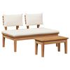 vidaXL Banco de jardín 2 pcs Marrón Madera maciza de Teca