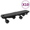 vidaXL Plataformas m&oacute;viles con 4 ruedas 10 uds PP negro 170 kg