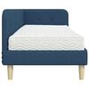 vidaXL Estructura de cama en esquina con colch&oacute;n Azul 80 x 200 cm tela