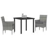 vidaXL Conjunto de Comedor de Jardín 3 pcs Gris ratán sintético