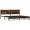 vidaXL Estructura de cama sin colch&oacute;n metal roble ahumado 193x203 cm