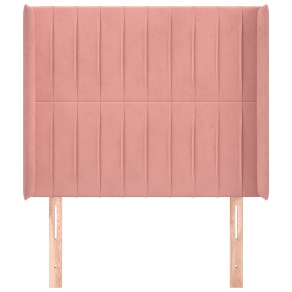 vidaXL Cabecero con orejas de terciopelo rosa 93x16x118/128 cm