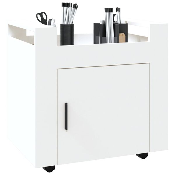vidaXL Carrito de escritorio madera contrachapada blanco 60x45x60 cm
