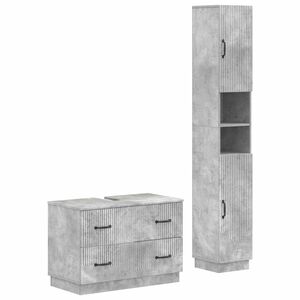 vidaXL Juego de gabinete de ba&ntilde;o de 2 piezas HOORN Gris Hormig&oacute;n