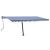 vidaXL Toldo retráctil manual con luz LED azul y blanco 500x350 cm