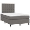 vidaXL Cama box spring con colch&oacute;n cuero sint&eacute;tico gris 120x190 cm
