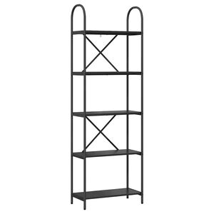 vidaXL Estante de libros 5 niveles 60 x 30 x 183 cm Roble Negro