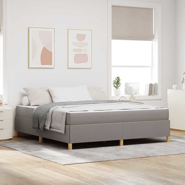 vidaXL Estructura de cama con colch&oacute;n Taup&eacute; 180 x 200 cm tela