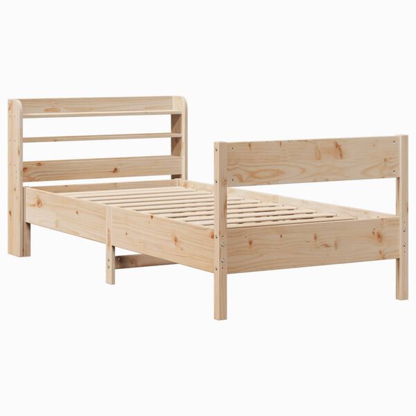 vidaXL Estructura de cama sin colch&oacute;n madera maciza de pino 90x190 cm