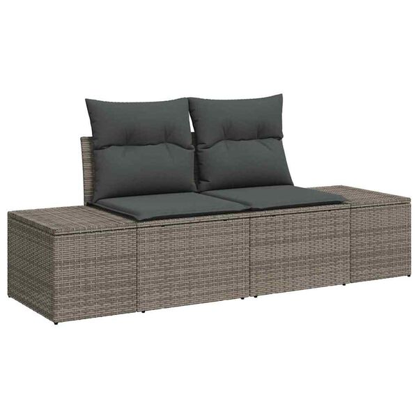 vidaXL Conjunto de sofá de jardín 6 pcs Gris Poliratán