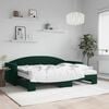 vidaXL Sof&aacute; cama nido con colch&oacute;n terciopelo verde oscuro 80x200 cm