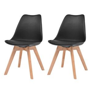 vidaXL Sillas de comedor 2 unidades pl&aacute;stico negro