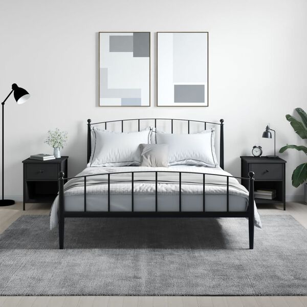vidaXL Mesitas de noche 2 uds madera de ingenier&iacute;a negro 40x42x50 cm