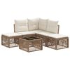 vidaXL Conjunto de sof&aacute;s de jard&iacute;n 6 pcs Beige rat&aacute;n sint&eacute;tico