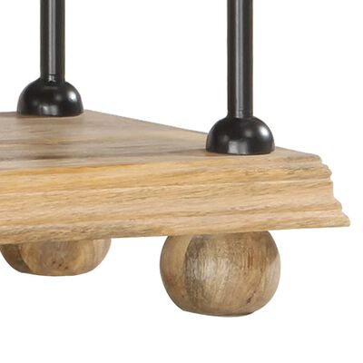 vidaXL Estantería 5 niveles madera maciza mango y acero 80x35x180 cm