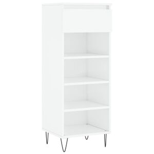 vidaXL Zapatero madera contrachapada blanco brillo 40x36x105 cm
