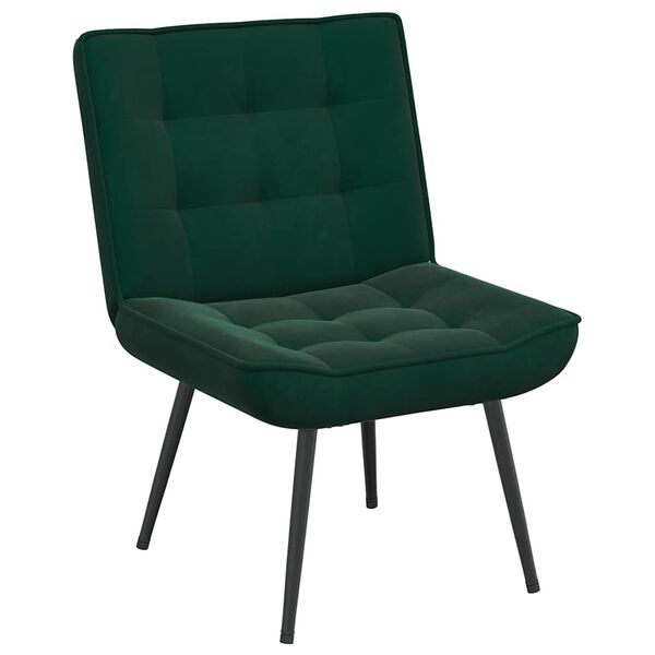 vidaXL Sill&oacute;n de relax terciopelo verde oscuro 64x74x84 cm