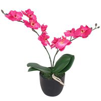 vidaXL Planta artificial orquídea con macetero 30 cm roja