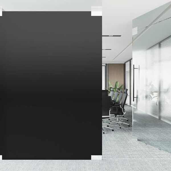 vidaXL L&aacute;mina de ventana esmerilada est&aacute;tica PVC negro 60x1000 cm