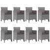 vidaXL Conjunto de Comedor de Jard&iacute;n 9 pcs Blanco Polipropileno
