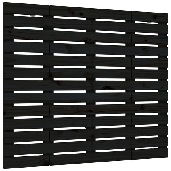 vidaXL Cabecero de cama de pared madera maciza pino negro 81x3x91,5 cm