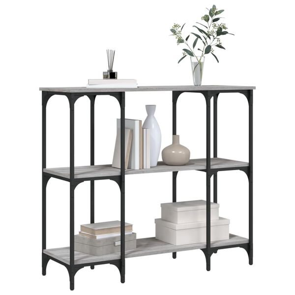 vidaXL Mesa consola madera de ingeniería gris Sonoma 102x35x90 cm