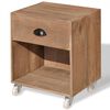 vidaXL Mesita de noche marr&oacute;n madera maciza