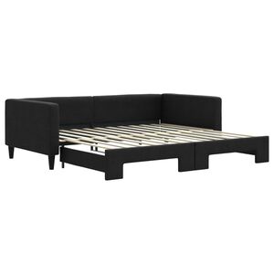 vidaXL Sof&aacute; cama nido tela negro 100x200 cm
