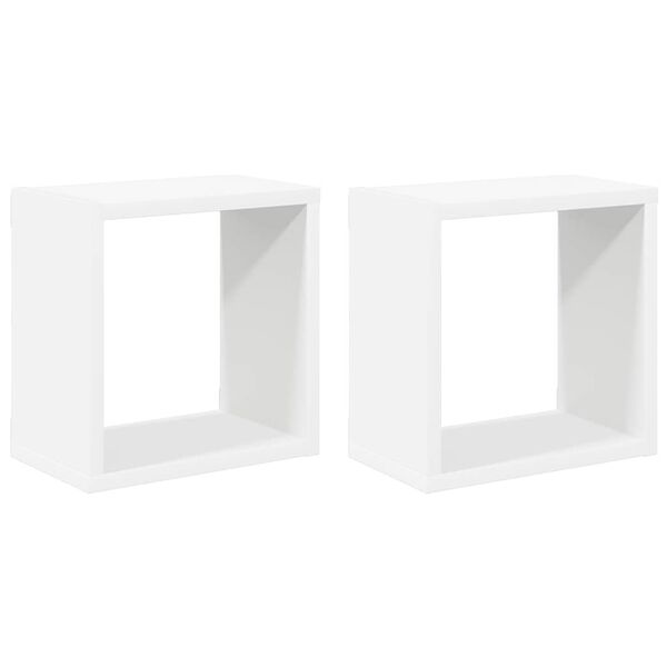 vidaXL Estantes cubo de pared 2 unidades blanco 26x15x26 cm