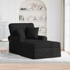 vidaXL Chaise Lounge con Falda con coj&iacute;n Negro 91 x 157 x 91 cm tela