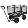 vidaXL Carrito de mano de jardín negro 350 kg