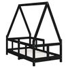 vidaXL Estructura de cama para ni&ntilde;os madera de pino negro 70x140 cm
