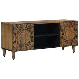 vidaXL Mueble de TV Marr&oacute;n 105 x 33,5 x 46 cm Madera de mango maciza