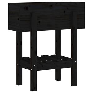 vidaXL Jardinera madera maciza de pino negro 62x30x69 cm