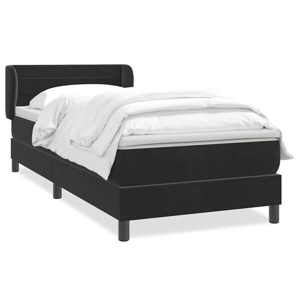 vidaXL Cama box spring con colch&oacute;n cuero sint&eacute;tico negro 80x220 cm