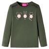 vidaXL Camiseta infantil de manga larga caqui 104