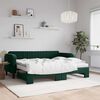 vidaXL Sof&aacute; cama nido con colch&oacute;n terciopelo verde oscuro 90x200 cm