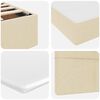 vidaXL Cama con almacenamiento y colch&oacute;n Crema 90 x 190 cm Poli&eacute;ster